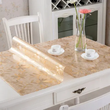 G 1.0mm coloured soft glass table cloth, plastic table mat Rectangle Waterproof table Oil cloth Table Cover Decor Kitchen Table cloth - Цвет: G 1.0mm