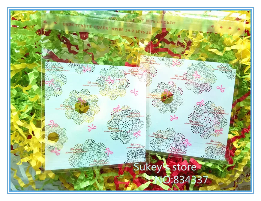 

100pcs/lot 4size White lace packaging bags 12x20cm cookie plastic packaging bags self adhesive bags free shipping