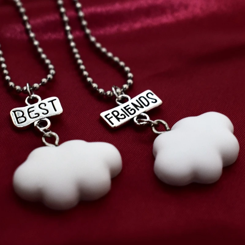 Детское ожерелье лучших друзей имитация белых облаков подвеска BFF 2 подарки для