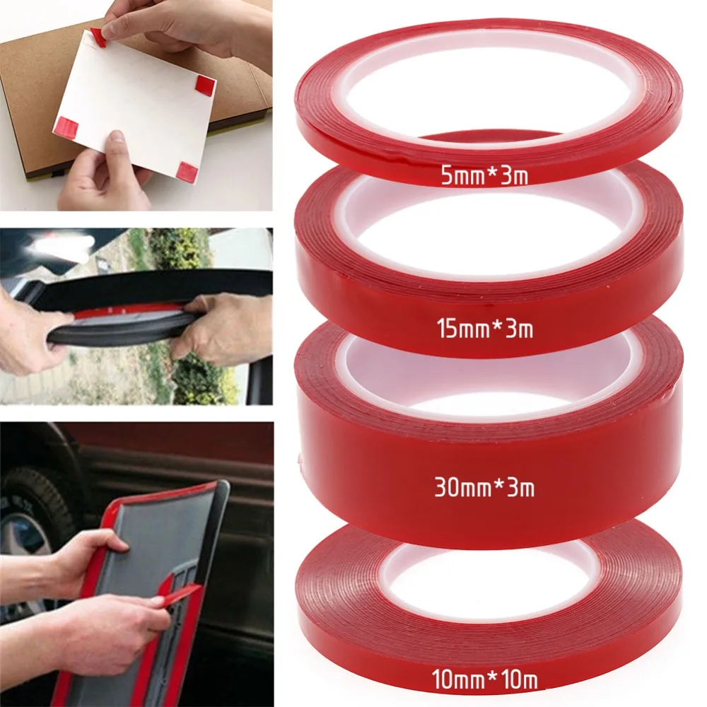 Double-sided Length 3/10 M Width 5/10/15/30 MM Strong Clear Transparent Acrylic Foam Adhesive Tape #261511