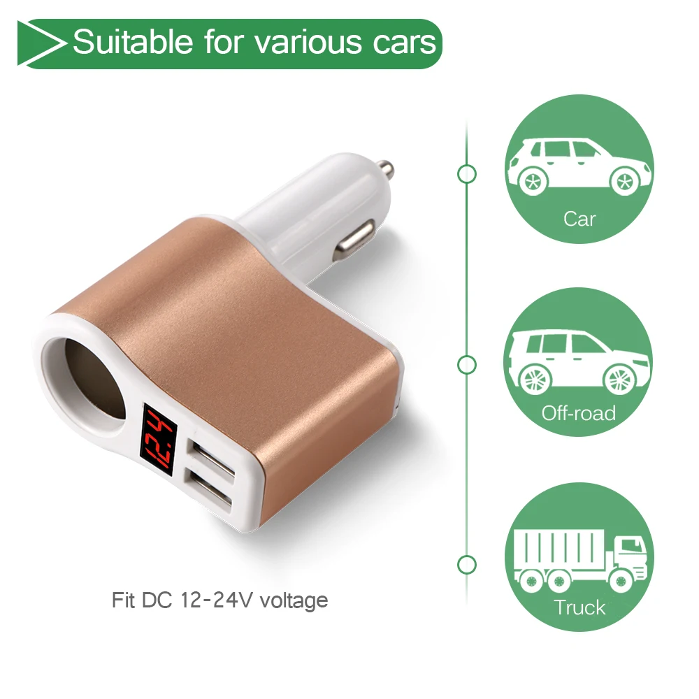 DACE, быстрое автомобильное зарядное устройство, 2 USB, два порта, легкий адаптер, зарядное устройство для мобильного телефона, для Xiaomi, планшета, iPhone XS Max X 8, 7, huawei, samsung