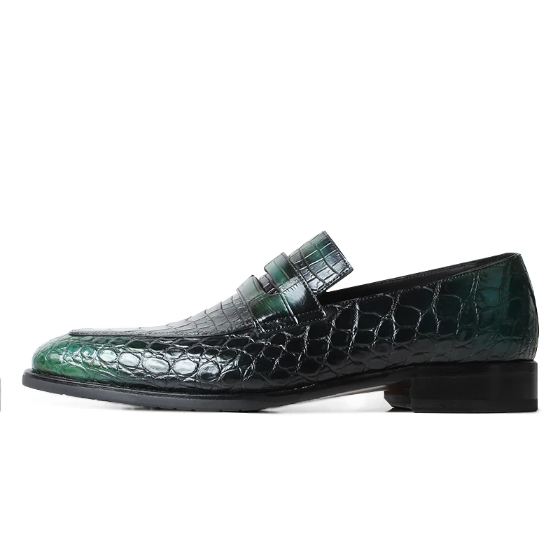 VIKEDUO 2020 New Crocodile Skin Men's Shoes Patina Luxury Brand Loafer Driving Leather Footwear Male Slip On Zapato Hombre | Обувь