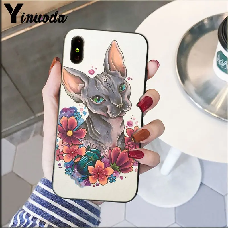 Yinuoda тату Сфинкс Кот искусство клиента высокое качество телефонный чехол для iPhone