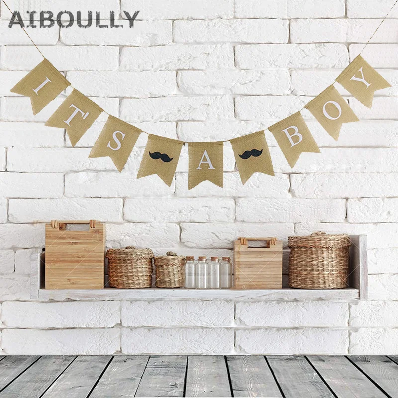 Это мальчик и это девочка Мешковина пол раскрывает баннер крещение детская