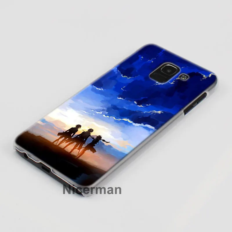 Аниме; обувь для косплея по аниме «атака на Титанов» чехол с крышкой для samsung Galaxy A30 A50 A70 A80 M10 M30 A7 A6 A8+ A9 ПК Жесткий Чехол Для Телефона