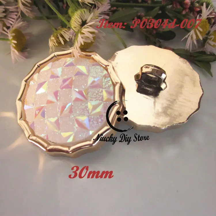 

50pcs 30mm(48L) diamond pattern fluorescence rose gold coat buttons women coat buttons decorative accessories sewing supplies
