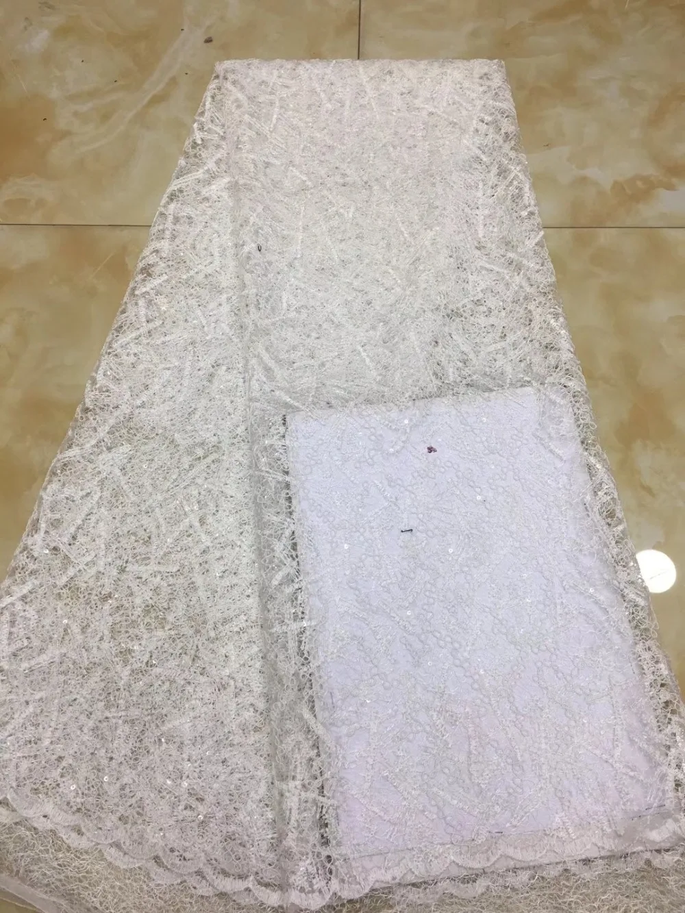 Nigerian Embroidery Latest tulle mesh fabric fashion lace with pearls best quality for party dress TS7365 | Дом и сад