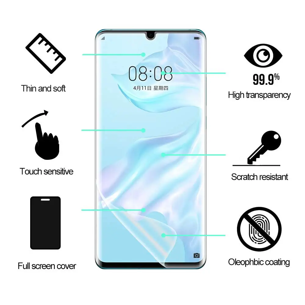 GKK Защитная пленка для Huawei P30 Pro Lite прозрачная Гидрогелевая с простой установкой