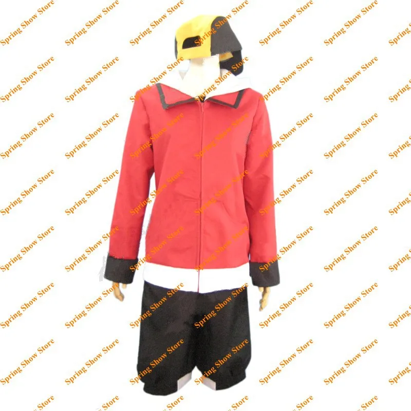 

Free Shipping Pocket Monster Ethan Custom Made Red Uniform Anime Cosplay Costume
