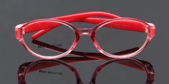 C2 transparent red Детские оптические очки ультра-светильник Овальный без винта сгибаемый, детские очки в оправе, силиконовая безопасная Гибкая оправа - Цвет оправы: C2 transparent red