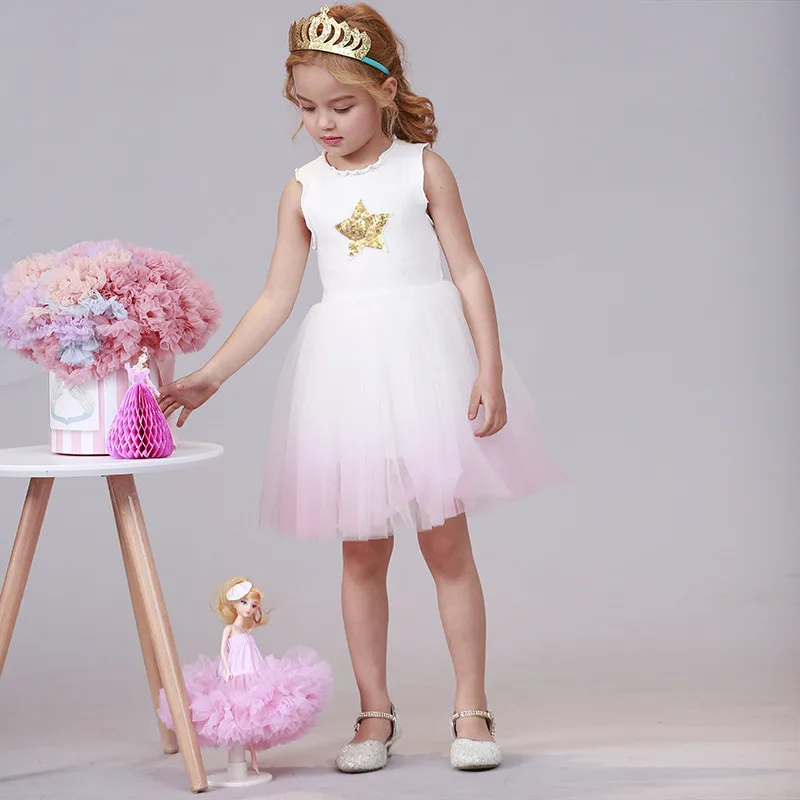 Baby Girls Princess Tutu Dress Flower dress Birthday Party Costume Children Summer Tulle Star | Детская одежда и обувь