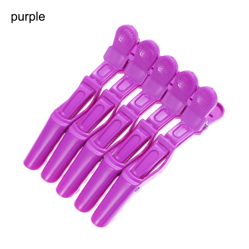 purple 5 шт. заколки-Аллигаторы для волос секционные зажимы заколки для волос Крокодил парикмахерские Профессиональные мужчины/женщины парикмахер Красота Инструменты для укладки - Цвет: purple