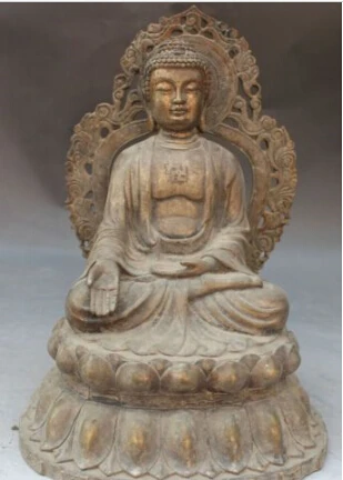 JP S0125 12 &quotТибет Буддизм Бронза Серебро Шакьямуни Амитабха Татхагата Статуя Будды