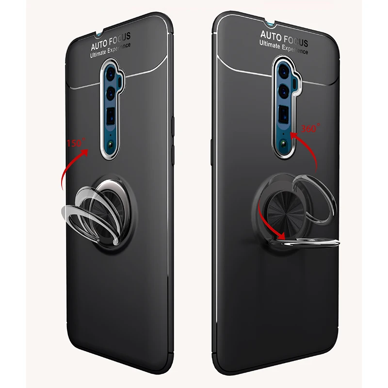Для OPPO Reno 10x Zoom Case кольцо на палец Магнитный кронштейн Мягкая силиконовая задняя