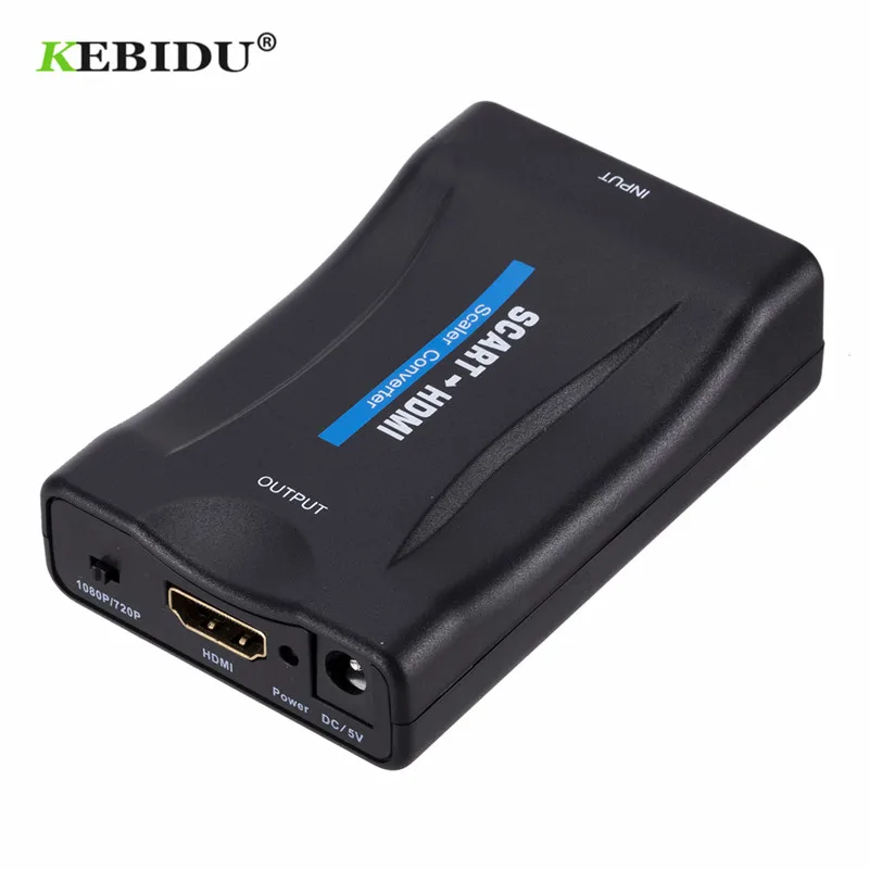KEBIDU 1080P видео аудио высококлассный конвертер адаптер SCART К HDMI совместимый для HD TV