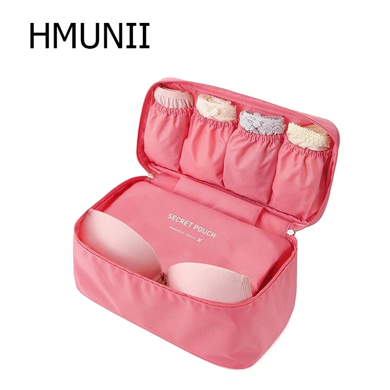 

HMUNII waterproof clothes organizer storage box underwear bra packing makeup make up organizer cosmetic cloth storage travel bag
