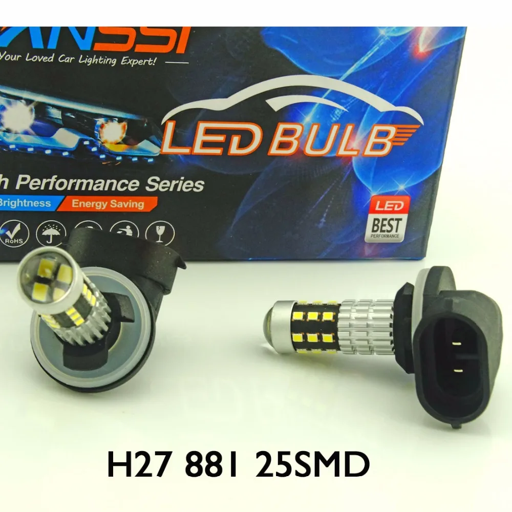 VANSSI Высокая Мощность 6000K белый 25 SMD 1020 881 889 H27 светодиодный ные Сменные лампы для