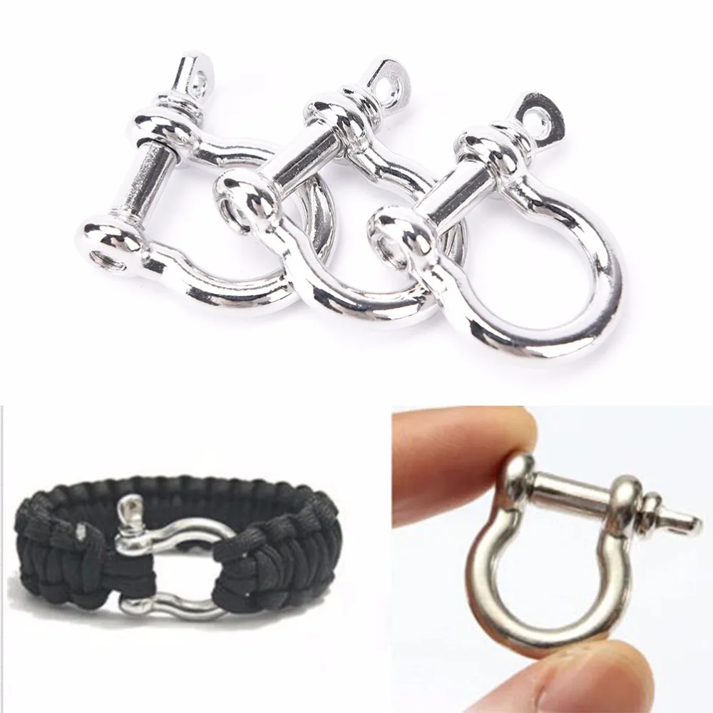 

1/5/10Pcs Anchor Shackle Screw Pin For Outdoor Camping Survival Rope Bracelets O-Shaped Stainless Steel Shackle Buckle