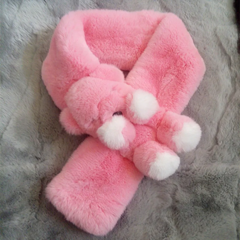 Россия 2016 модный шарф с медвежонком из меха лыжный теплый воротник для мужчин и