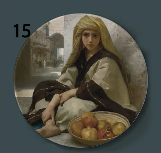 Bouguereau живопись декоративные тарелки керамическое домашнее художественное блюдо отель фон дисплей мать и ребенок картина маслом тарелка - Цвет: 15