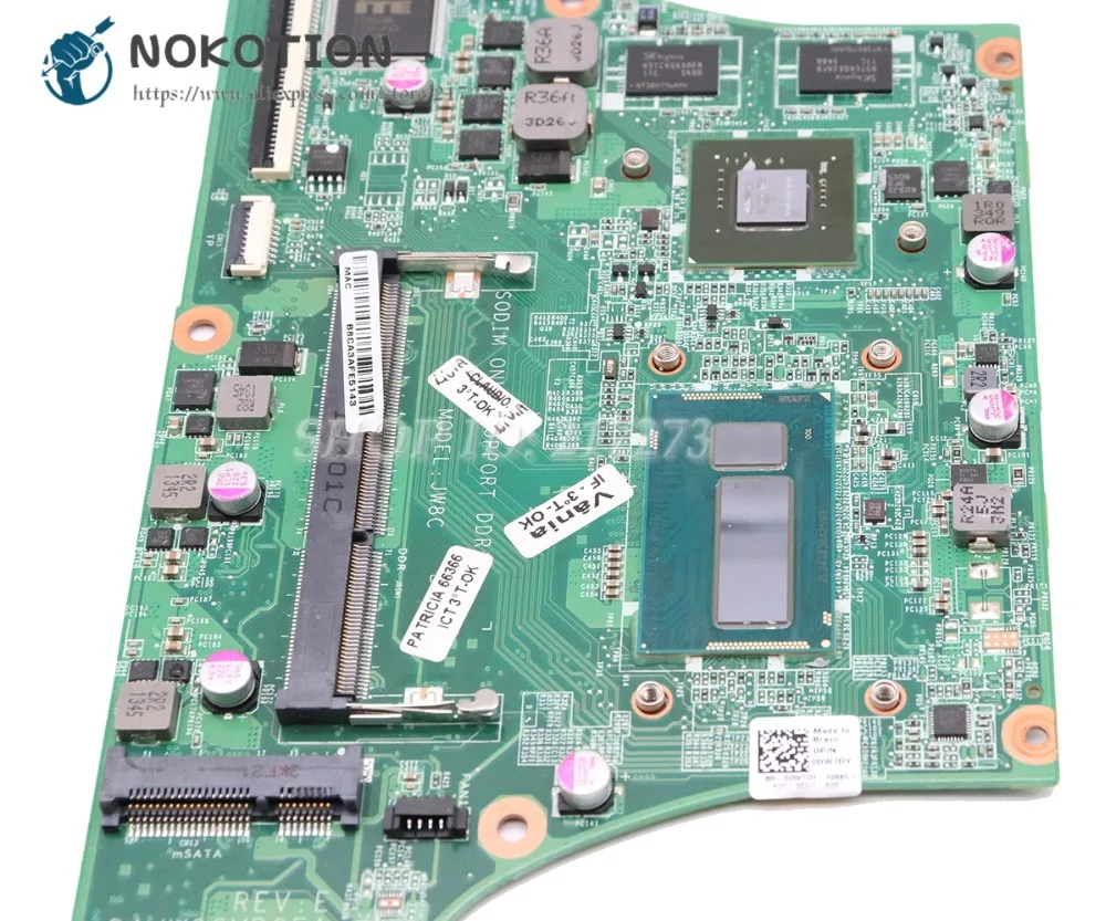 Материнская плата NOKOTION DAJW8CMB8E1 CN 0JPMWP для ноутбука Dell Vostro 5470 материнская SR170 i5 4200U CPU