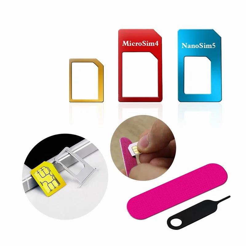 Для iPhone 4/Φ 6 6s 7 8 Plus для NANO SIM карты трансформирование 5/4S/5C 5 в 1 адаптер с разъемом