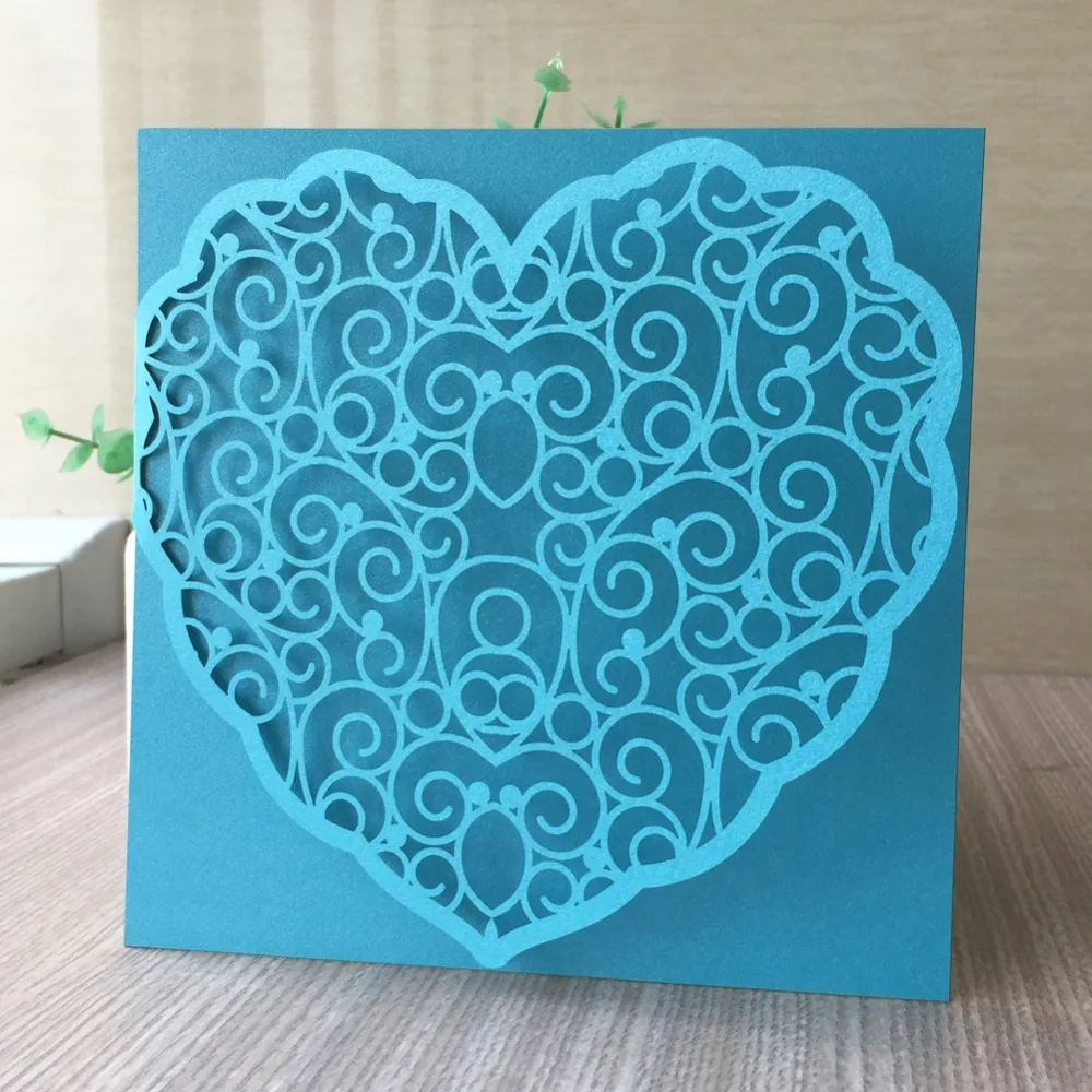 35 шт шикарные любовь сердце узор лазерная резка Пригласительные открытки