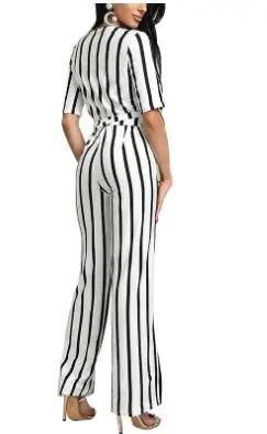 Сексуальный комбинезон в полоску с v образным вырезом женские пояса пояс высокой