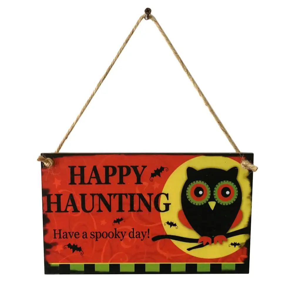 Деревянная подвесная тарелка знаки на Хэллоуин узорная доска с привидениями