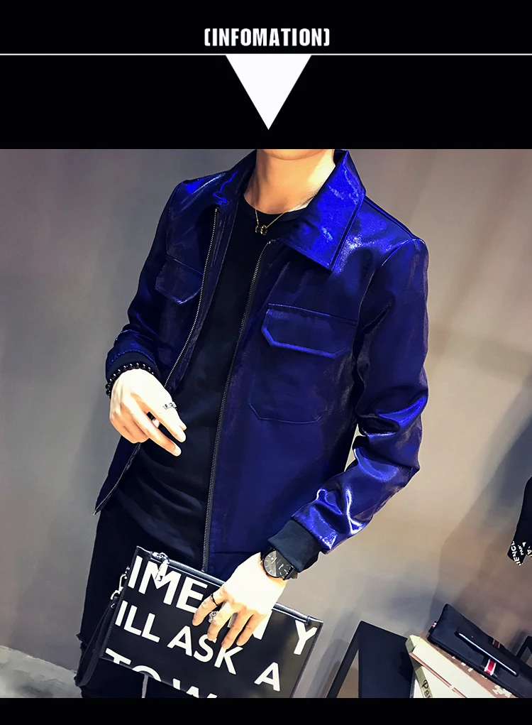 Sharp shinny мужские куртки и пальто jaqueta masculino королевский синий черный серый зеленый сценическая одежда для певицы Клубные вечерние куртки