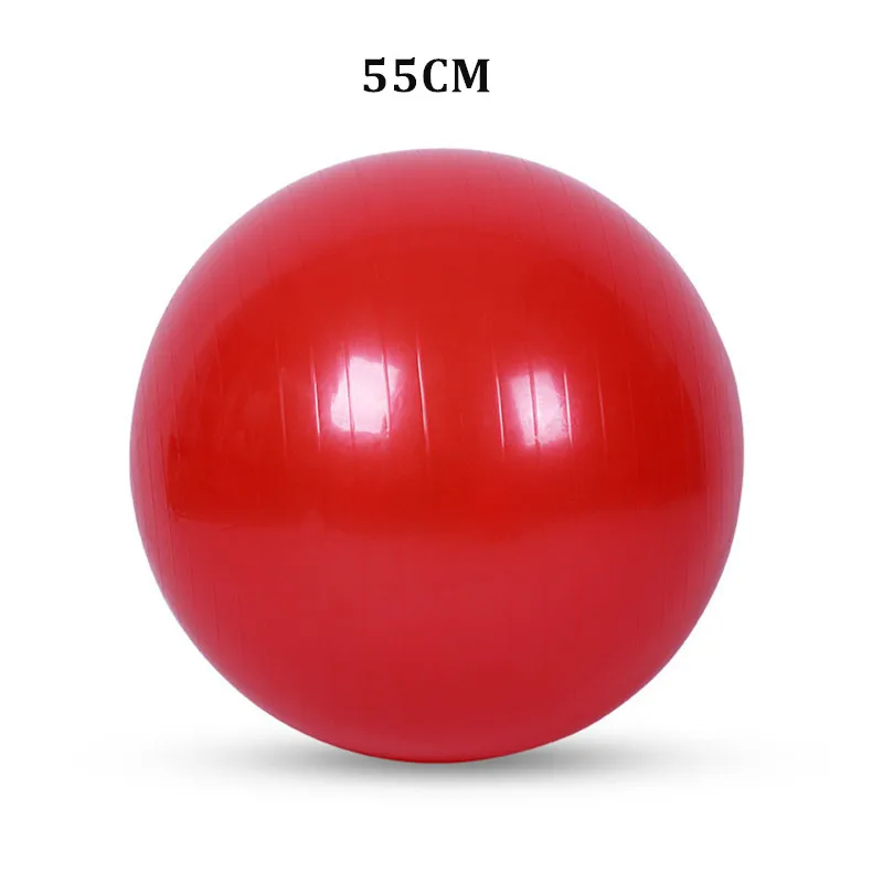 55CM Red Спортивные мячи для йоги, упражнения, стабильный мяч, Пилатес фитнес спортзал, баланс, силовая тренировка, тренировка, массажный мяч 45 см, 55 см, 65 см, 75 см - Цвет: 55CM Red