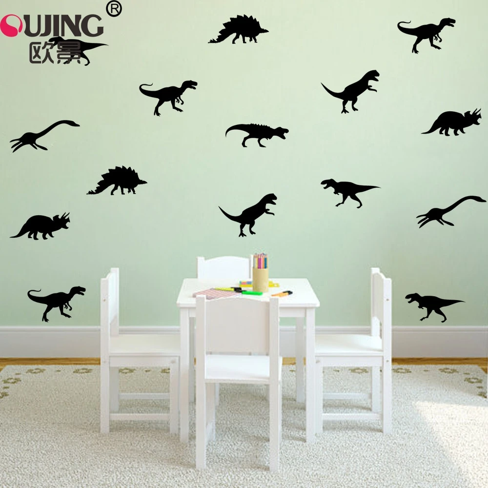 11pcs/set Cartoon Jurassic Park Cute Dinosaurs Wall Stickers For Kids Boys Rooms Nursery Art Mural Home Decor Animal Wallpaper