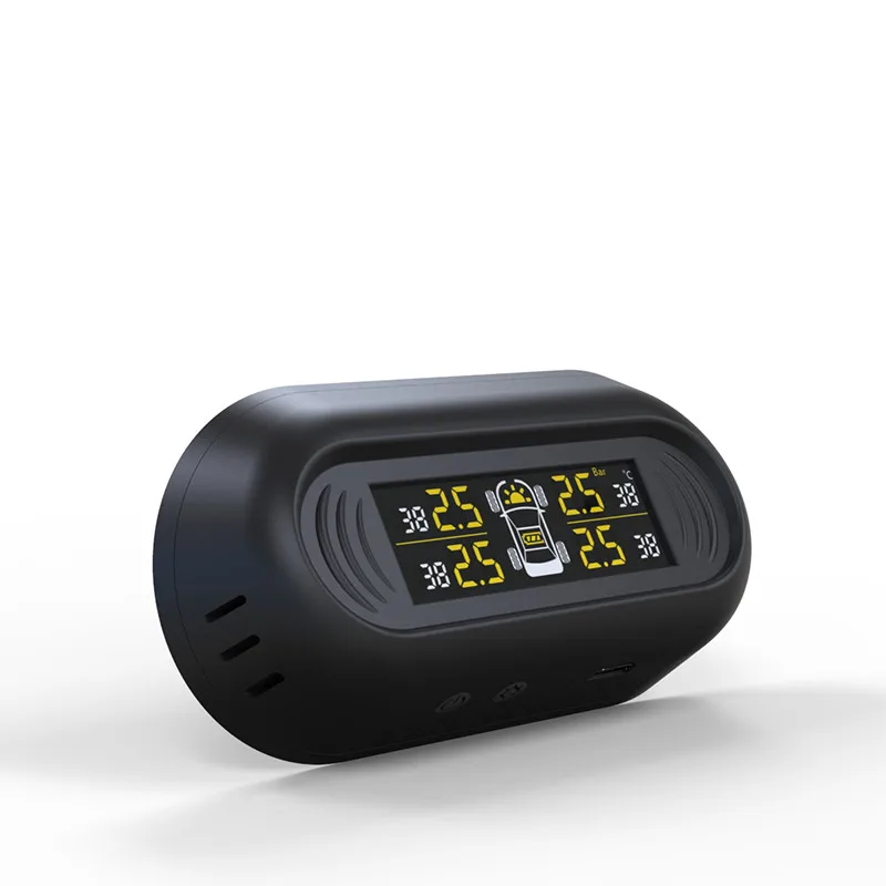 Солнечная энергия USB TPMS автомобильная система контроля давления в шинах с 4
