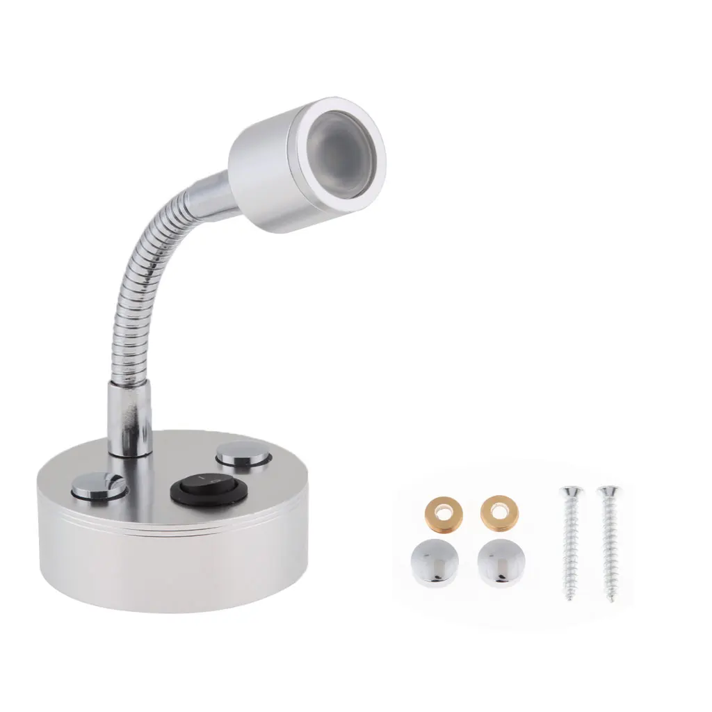 1 Вт 12В гусиная шея Светодиодная лампа для чтения дома RV Camper Морская Лодка дом на