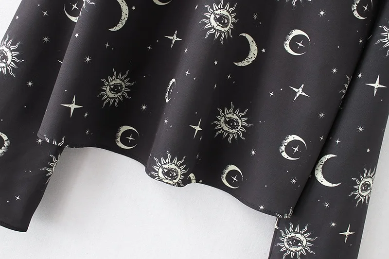 Женская блузка VOGUEIN с длинным рукавом и принтом Sun Moon|wholesale blouses|women long sleevetop shirt |