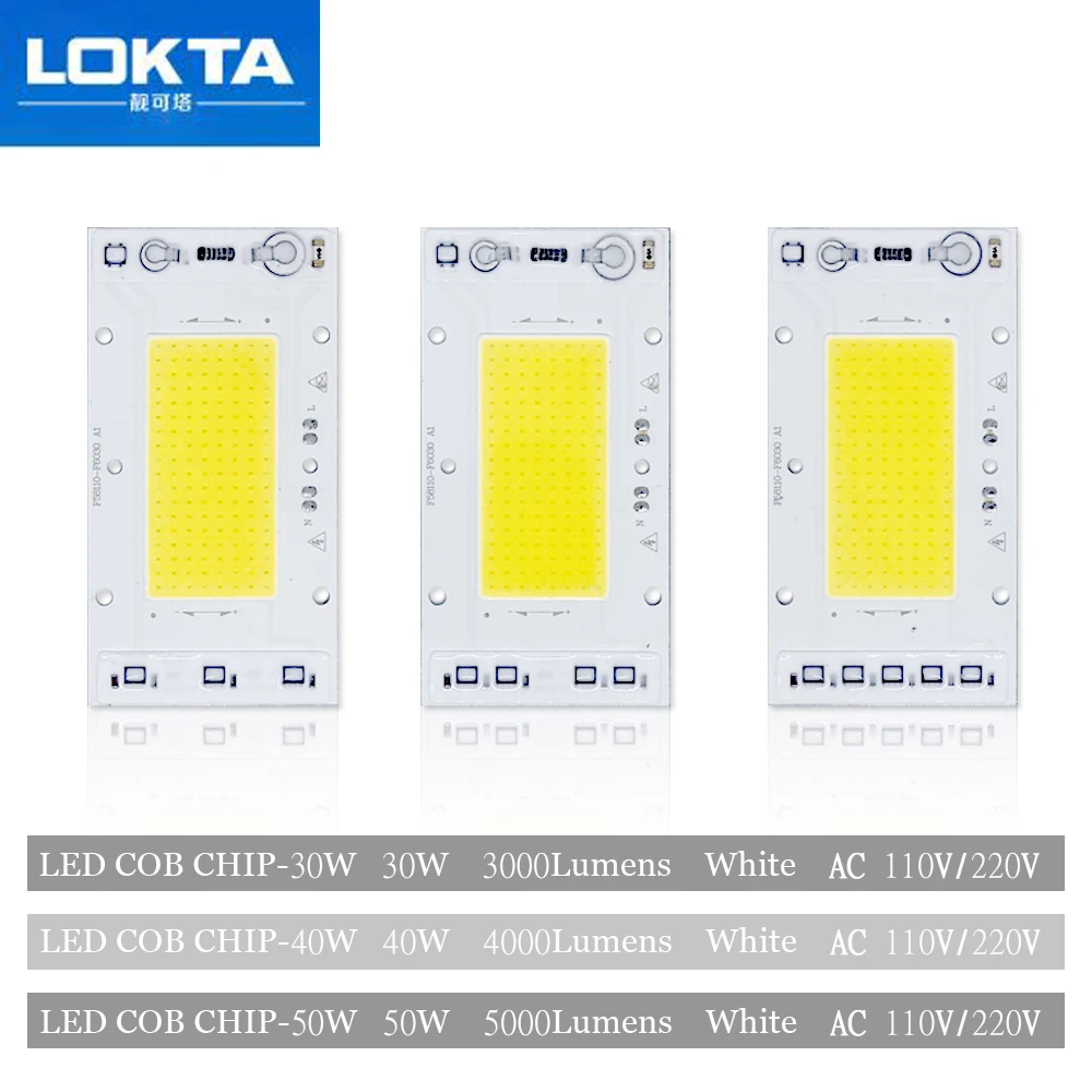 5 шт./лот LED COB чип лампа 30 Вт 40 50 AC220V Smart IC light beads Fit для DIY прожектора наружного