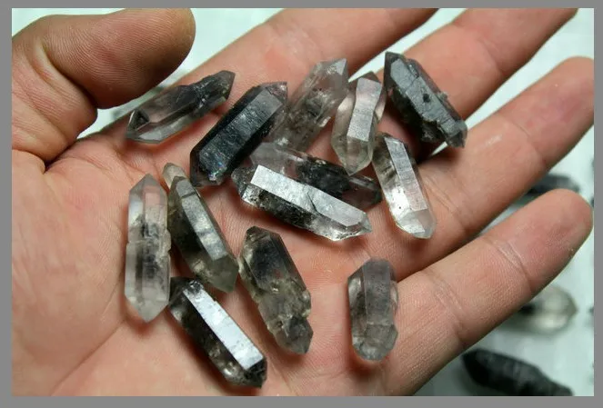 99 натуральный черный призрак кристалл кости двойной конец образцов|crystal pandora|crystal