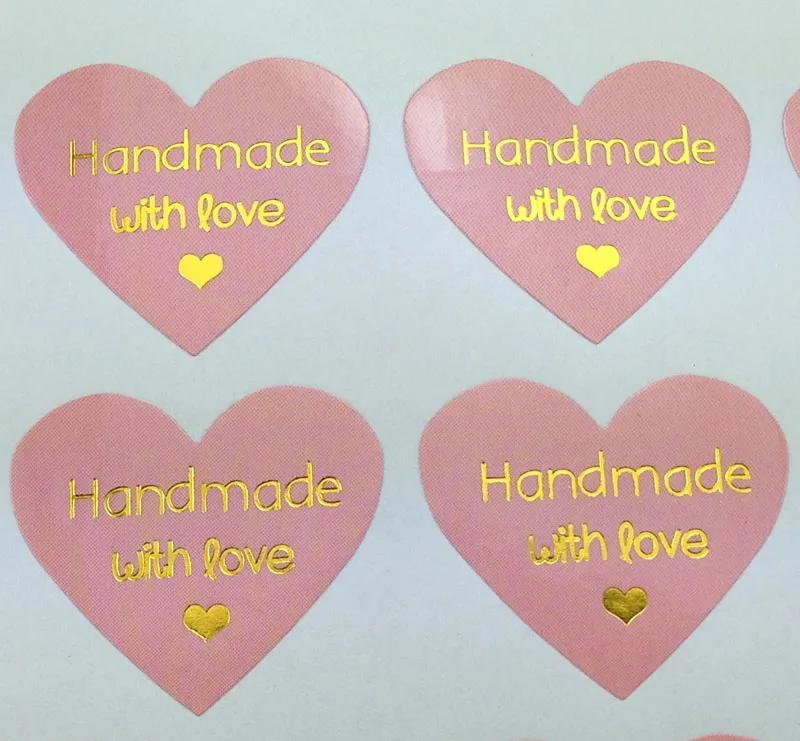 Золотые наклейки ручной работы с любовью розовые ярлыки для запечатывания