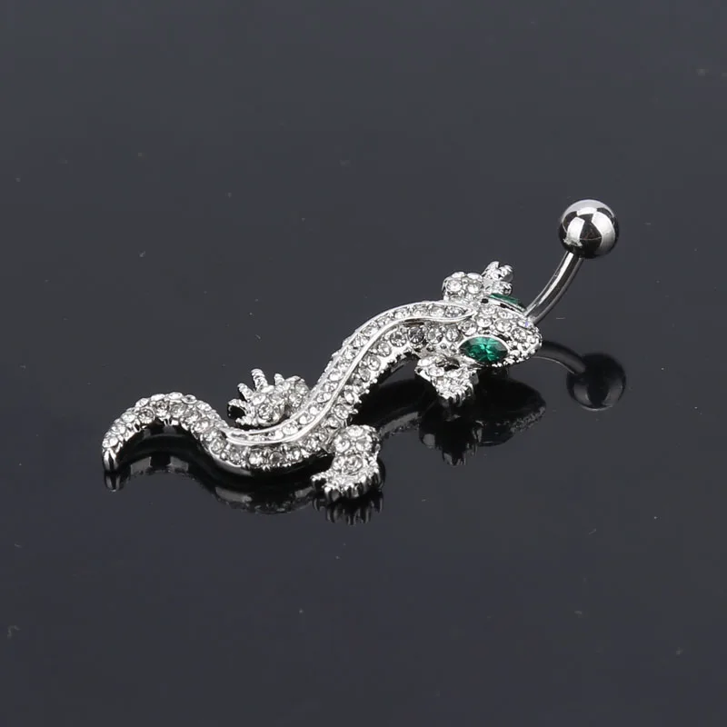 Домашнее животное дом ящерица с украшением в виде кристаллов пирсинг тела пупок