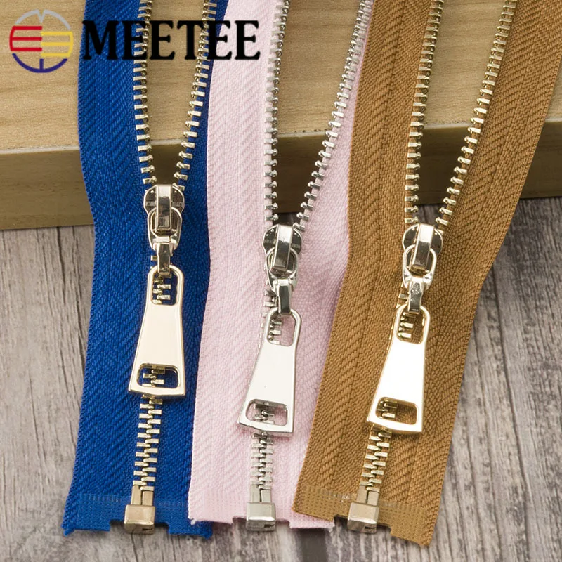 Meetee 2 шт. 3 #40 см автоматический металлический замок молнии золотые серебряные
