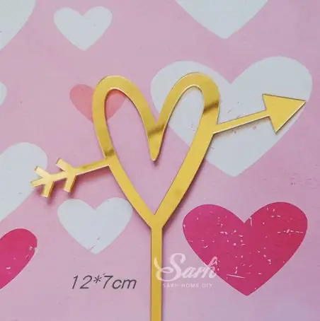 2pc arrow of love Шикарные украшения вишневого дерева Розовая фея Торт Топперы с днем рождения для детей вечерние Выпускной прекрасные подарки - Цвет: 2pc arrow of love