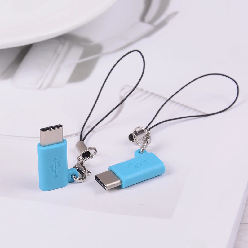Синий 2 шт. Micro USB Женский к type C 3,1 штепсельный кабельный переходник зарядка и синхронизация данных USB конвертер для samsung S8/LG G5 G6 - Цвет: Синий