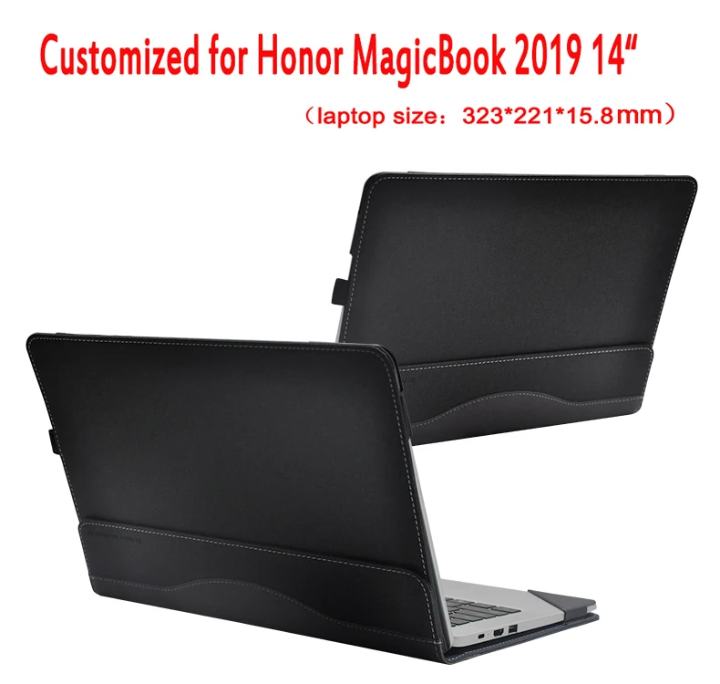 Черный Индивидуальная Обложка для HuaWei Honor MagicBook 14-дюймовый ноутбук рукав Тетрадь Чехол Ручной Чехол для фотоаппарата Креативный дизайн Stylus подарок - Цвет: Черный
