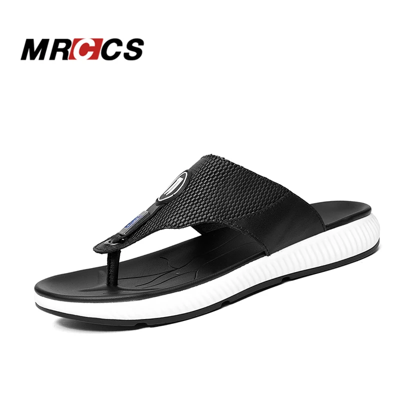MRCCS/модные мужские шлепанцы из коровьей кожи с натуральным лицевым покрытием