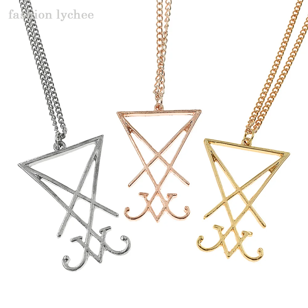Модное мужское ожерелье с подвеской личи Новое поступление Sigil Of Lucifer амулет в