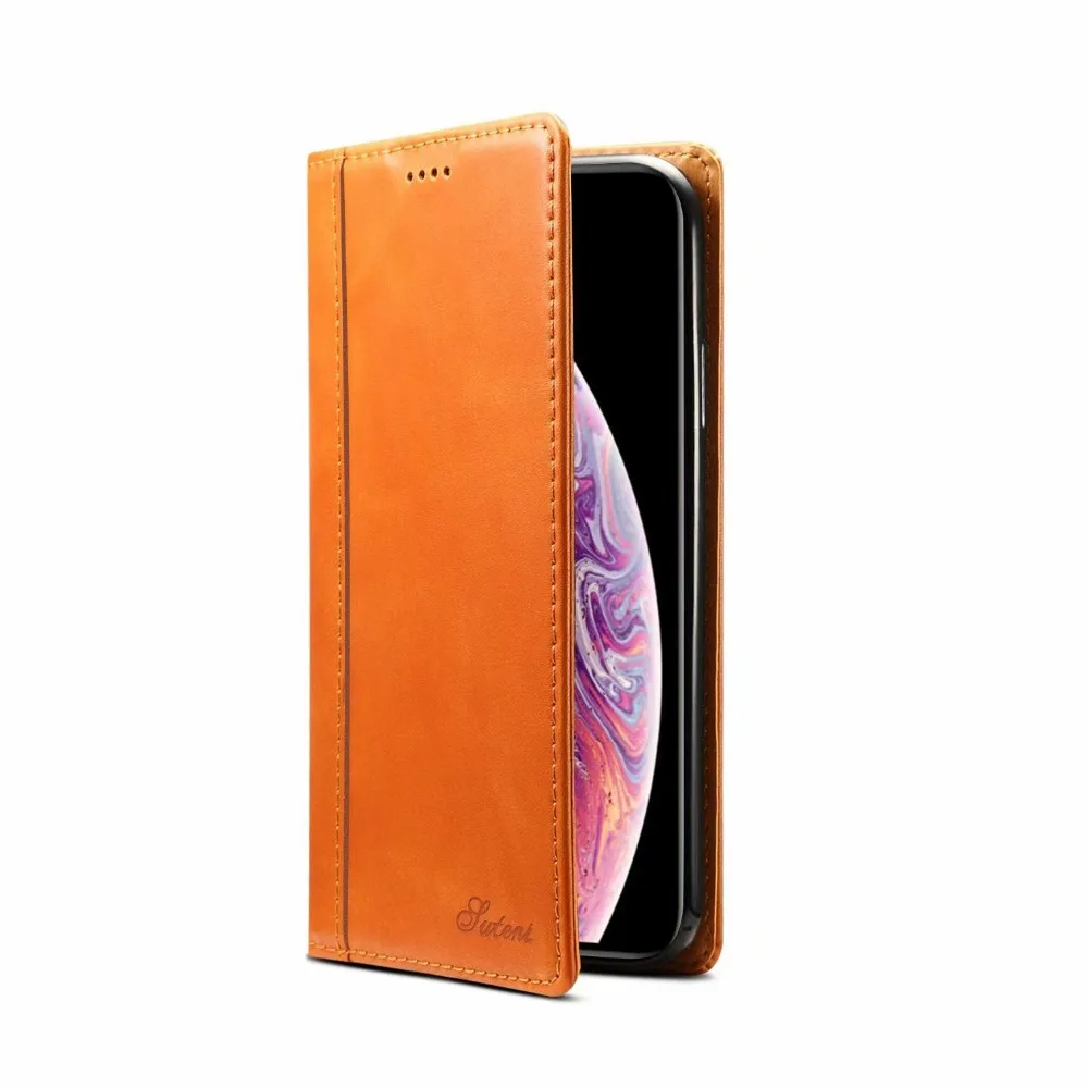 Кожаный чехол для iphone x кошелек из коровьей кожи iPhone 8 plus книжка с откидной крышкой