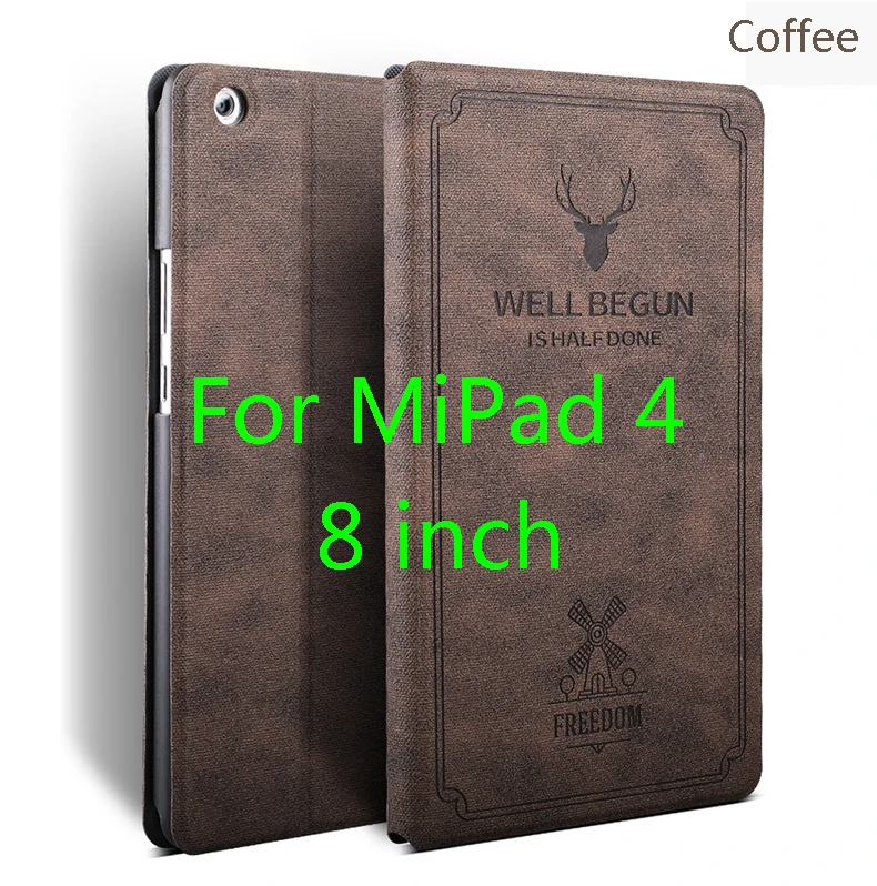MiPad4 8inch Coffee Для Xiao Mi Pad 4 plus/Pad 4 смарт-чехол для планшета из искусственной кожи флип-чехол MIPAD 4 " /10,1" полный защитный чехол - Цвет: MiPad4 8inch Coffee