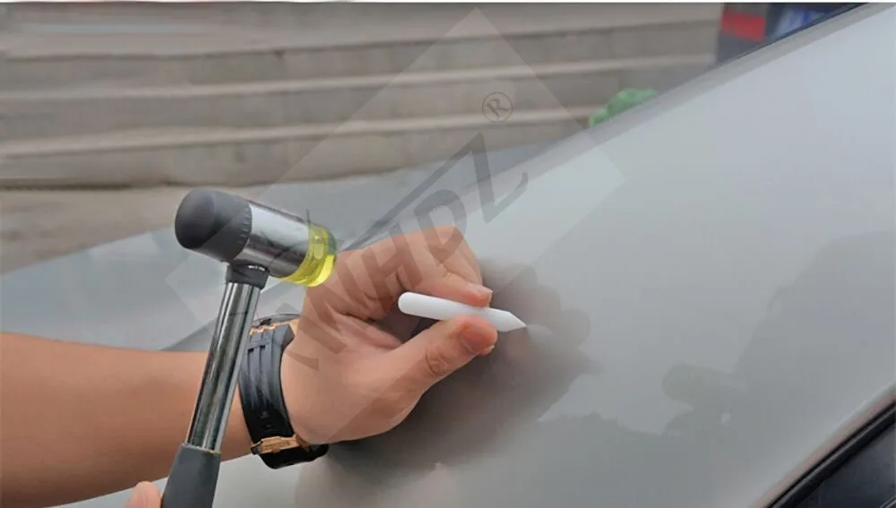 

WHDZ Auto Panitless Dent Repair Tools Double Face Rubber Hammer Household Hand Tools with 5pcs POM Delrin Knock Down