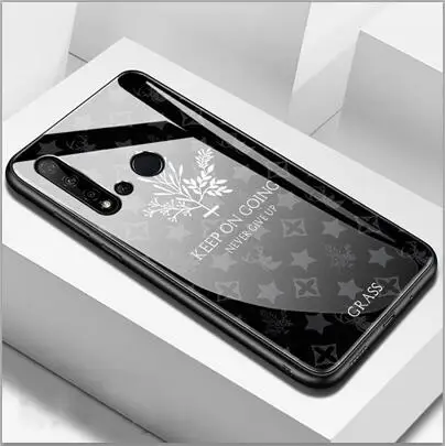 Синий Чехол из закаленного стекла с изображением оленей травы для huawei Nova 5i мягкий силиконовый Жесткий чехол для huawei Nova 5i - Цвет: Синий