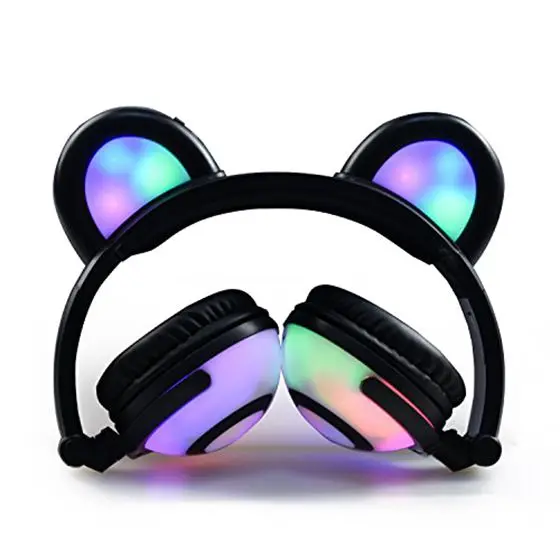 Медведь наушники мигает светящиеся Косплэй Cat Fancy складные Over-Ear игровой